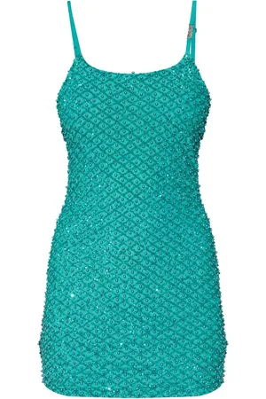 VERSACE Vestido corto con apliques de strass