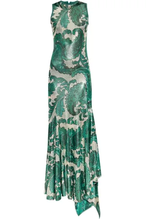 Etro Vestido largo con acabado brillante
