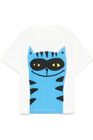 Stella McCartney Camiseta con gato estampado