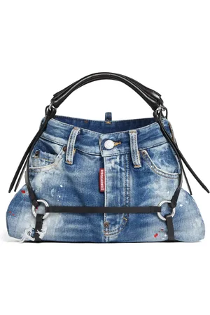 Dsquared2 Bolso shopper vaquero con ribete de piel