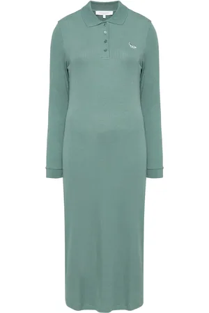 Maison Kitsuné Vestido tipo polo de canalé fino