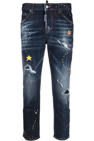 Dsquared2 Vaqueros capri con diseño bordado