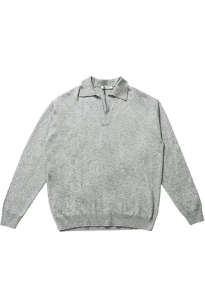 Auralee Fine-knit polo-collar sweater