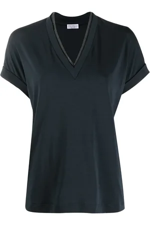 Brunello Cucinelli Blusa ajustada de manga corta