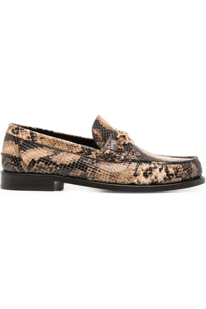 VERSACE Mocasines con efecto de piel de serpiente