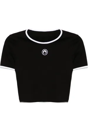 Marine Serre Top corto con logo moon