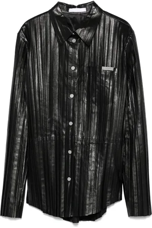 Helmut Lang Camisa plisada de piel