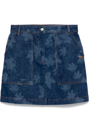 Maison Kitsuné Falda corta con estampado Falling Leaves