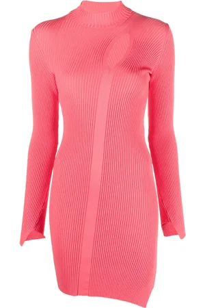 VERSACE Vestido midi Slashed con cuello vuelto