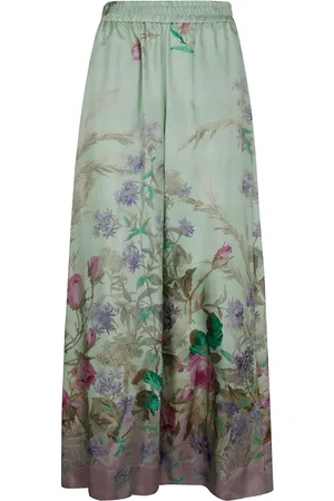 La DoubleJ Pantalones de seda con estampado Heath Placée