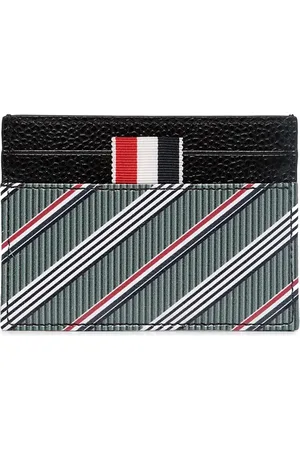 Thom Browne Tarjetero con rayas RWB