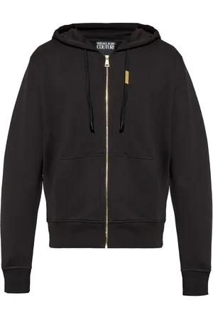 VERSACE Sudadera con capucha y cremallera de algodón