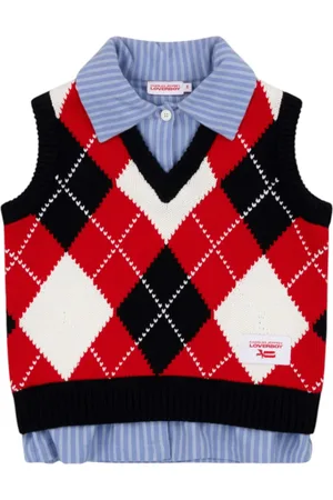 Charles Jeffrey Loverboy Jersey con motivo de rombos