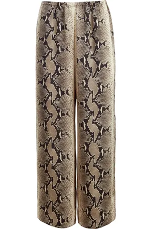 Khaite Pantalones capri Mindy con estampado de piel de serpiente
