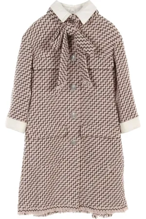 CHANEL Abrigo de tweed con pliegues 1986-1988