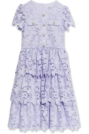 Self-Portrait Vestido con bordado y volantes