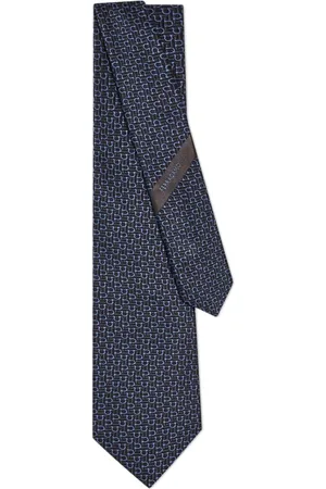 Salvatore Ferragamo Corbata con motivo Gancini en jacquard