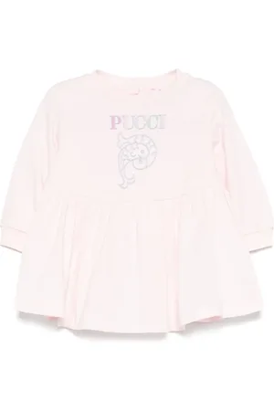 PUCCI Junior Vestido con logo bordado