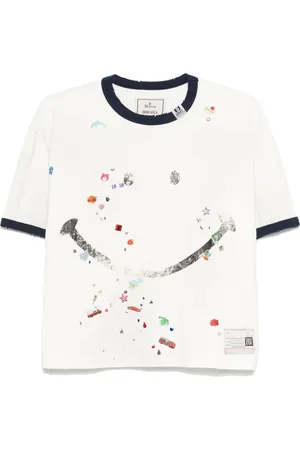 Maison Mihara Yasuhiro Camiseta con motivo de smiley