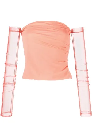 Helmut Lang Top transparente con hombros descubiertos