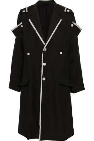 YOHJI YAMAMOTO Abrigo con ribete en contraste