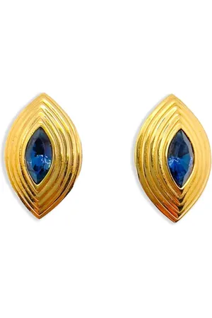 Givenchy Pendientes con detalles de cristal 1980