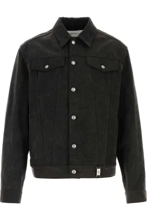 Alexander McQueen Chaqueta vaquera con placa del logo