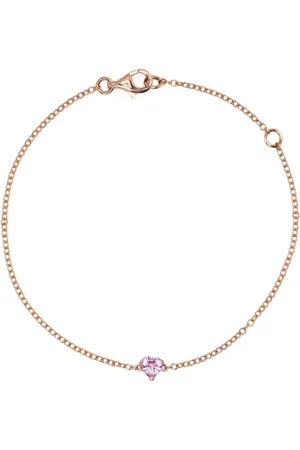 Shay Pulsera Baby heart en oro rosa de 18kt con zafiro rosa