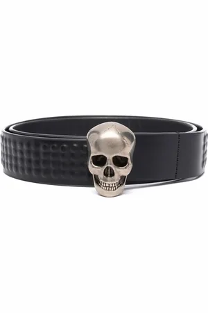Alexander McQueen Cinturón con relieve y placa Skull