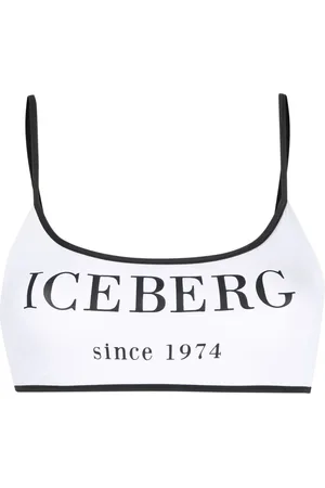 Iceberg Top de bikini con logo estampado