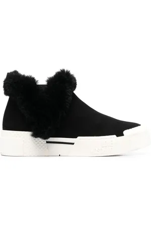Moschino Botines con ribete de pelo artificial