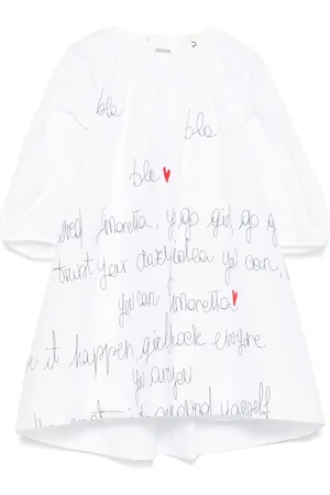 Simonetta Vestido con eslogan bordado