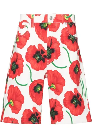 Kenzo Bermudas con amapolas estampadas