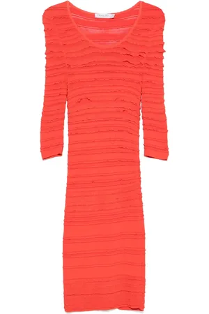 Dior Vestido midi con detalle de volantes