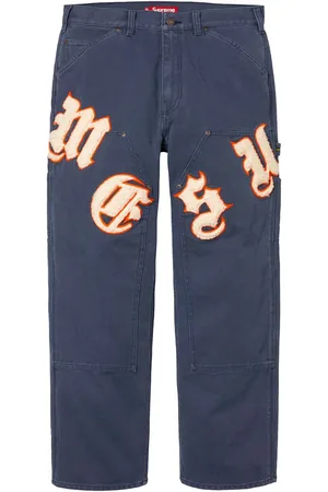Supreme Pantalones Old English Canvas Double Knee Painter SS 25 - Navy