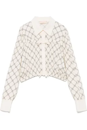 Elisabetta Franchi Blusa con logo en jacquard