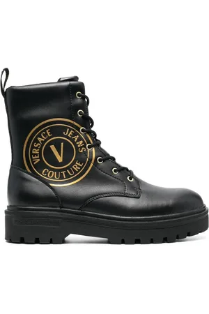 VERSACE Botas militares con logo estampado
