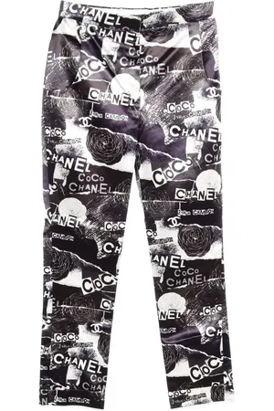 CHANEL Pantalones con estampado Camellia 1986-1988