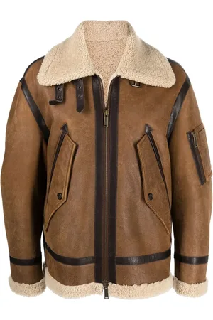 Dsquared2 Chaqueta biker con ribete de pelo