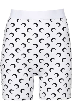 Marine Serre Shorts con luna estampada