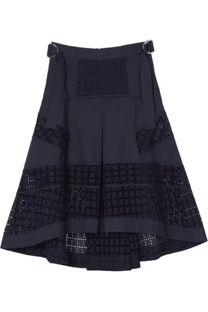 3.1 Phillip Lim Falda de algodón con bordado inglés
