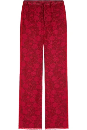 DRIES VAN NOTEN Pantalones con motivo floral en jacquard