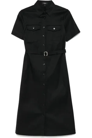 THEORY Vestido midi de sarga