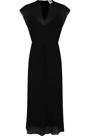 Calvin Klein Vestido midi semitranslúcido