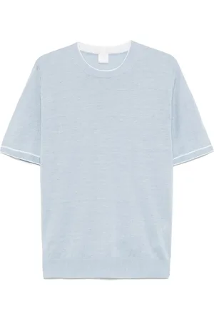 ELEVENTY Camiseta con ribetes de rayas