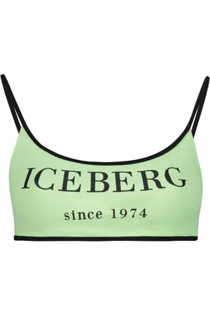 Iceberg Top de bikini con logo estampado