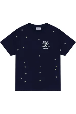 Family First Camiseta con bordado floral