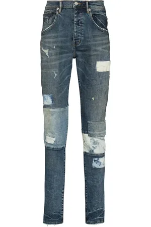 Purple Brand Vaqueros slim con diseño patchwork