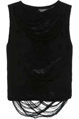 Maison Margiela Top sin mangas con efecto envejecido