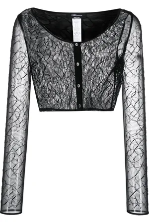 BLUMARINE Top corto semitranslúcido